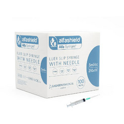 Alfashield Σύριγγες 5ml με Βελόνα 21G 40mm 100τμχ