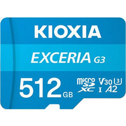 Kioxia Exceria G3 microSDXC 512GB Class 10 U3 V30 UHS-I A2 160MB/s + Adapter