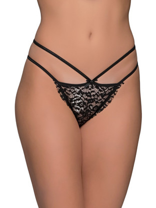 Milena By Paris Γυναικείο Sexy Brazil με Δαντέλα Μαύρο 8517