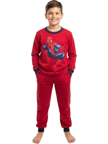 Christies Spider-Man Παιδική Πιτζάμα Βαμβακερή Χειμωνιάτικη Κόκκινη C306SAP