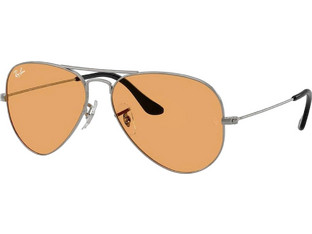 Ray-Ban RB3025 00433 Ανδρικά Γυαλιά Ηλίου Aviator Μεταλλικά Μαύρα με Πορτοκαλί Φακό