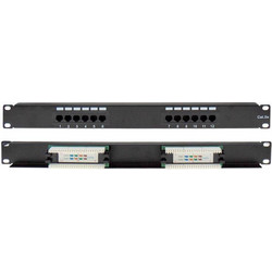 Safewell 04.024.0076 Τηλεφωνικό Patch Panel Rack 1U 19" 12 Θυρών Cat.5e Unshielded UTP