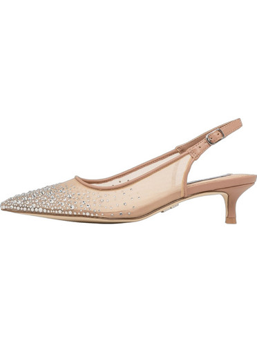 Steve Madden Γόβες Slingback με Λεπτό Χαμηλό Τακούνι & Στρας Μπεζ STRASSLOW SM11005346-242