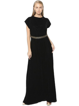 Etoile Maxi Καλοκαιρινό Βραδινό Φόρεμα Μαύρο DELIA.BLACK-999