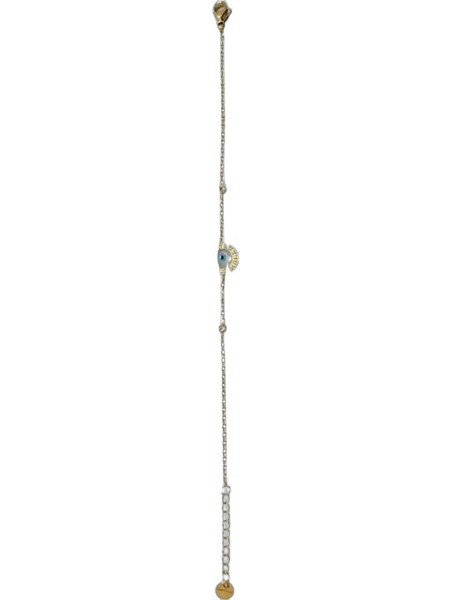 RO Accessories Γυναικείο Βραχιόλι Αλυσίδα με Ματάκι Xρυσό BR117