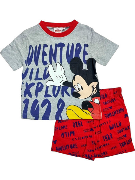 Disney Mickey Mouse Βαμβακερή Καλοκαιρινή Γκρι Κόκκινη EV2005