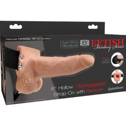 Pipedream Fetish Fantasy 6" Hollow Harness Strap On με Dildo with Balls 15cm & Δόνηση Flesh D-236547