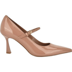 Nine West KREST3 Γόβες Λουστρίνι με Λεπτό Ψηλό Τακούνι & Μπαρέτα Μπεζ 02-102