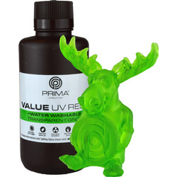 Prima Creator Value Water Washable UV Curable Ρητίνη 3D Printer Transparent Green 500gr