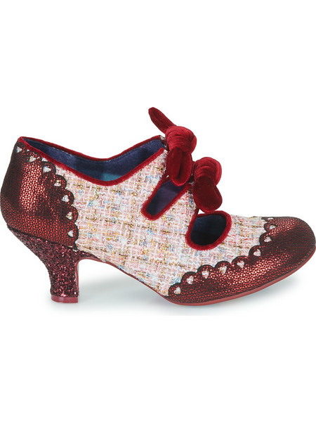 Irregular Choice Calendula Γόβες Δερμάτινες με Λεπτό Χαμηλό Τακούνι Λουράκι & Φιόγκο Μπορντό 4136-80D