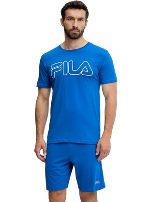 Fila Καλοκαιρινές Ανδρικές Πιτζάμες Βαμβακερές Μπλε FPS1191-726