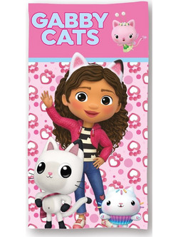 Dimcol DreamWorks Gabby’s Dollhouse 113 Παιδική Πετσέτα Θαλάσσης Microfiber Ροζ 70x140cm