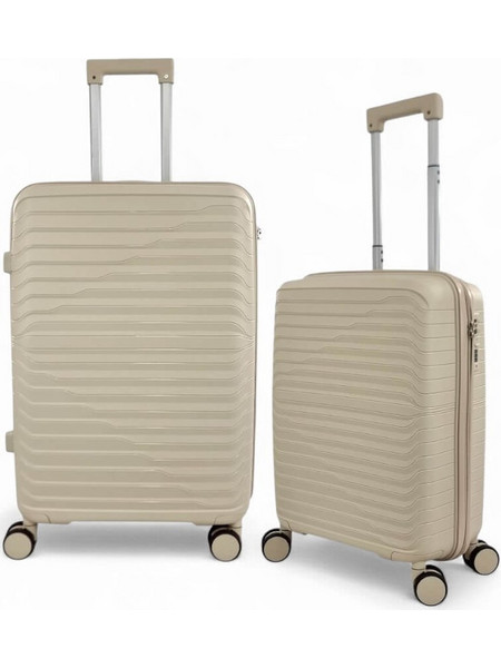 Playbags Collection PP600 Σετ Βαλίτσες 2τμχ Καμπίνας & Μεσαία Μπεζ