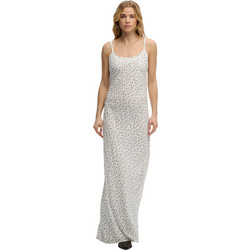 Superdry Maxi Καλοκαιρινό Καθημερινό Φόρεμα Floral Μεταξωτό Λευκό W8012119A-K3H