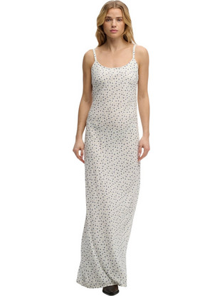 Superdry Maxi Καλοκαιρινό Καθημερινό Φόρεμα Floral Μεταξωτό Λευκό W8012119A-K3H