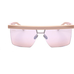 Max Mara MM0072 25L Γυναικεία Γυαλιά Ηλίου Τετράγωνα Μεταλλικά Ασημί με Ροζ Φακό