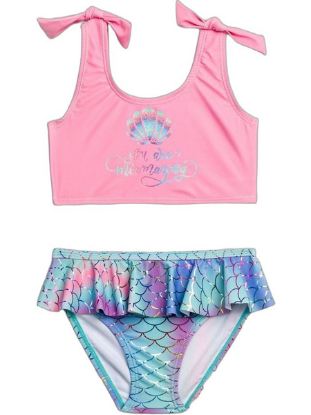 Funky Παιδικό Μαγιό Bikini Set για Κορίτσι Ροζ Γαλάζιο 126-0701-1