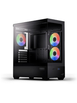 Aerocool P500D Digi Black Midi Tower Κουτί Υπολογιστή RGB με Πλαϊνό Παράθυρο