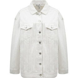 DKNY Γυναικείο Μπουφάν Τζιν Μακρύ Λευκό DJ5J6201-WHT