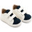 Babywalker Βαπτιστικά Sneakers για Αγόρι Δερμάτινα Ανατομικά Λευκά Navy Μπλε BS3080