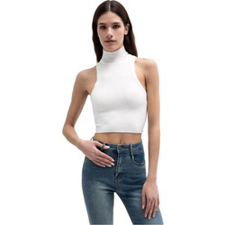 Toi & Moi Γυναικείο Καλοκαιρινό Crop Top Πλεκτό Λευκό 70-4947-126