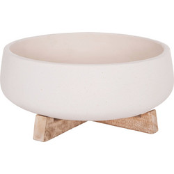HomeMarkt Frello Γλάστρα Εσωτερικού Χώρου Στρογγυλή Fiber Cement Λευκή 27x12cm HM4674.02M
