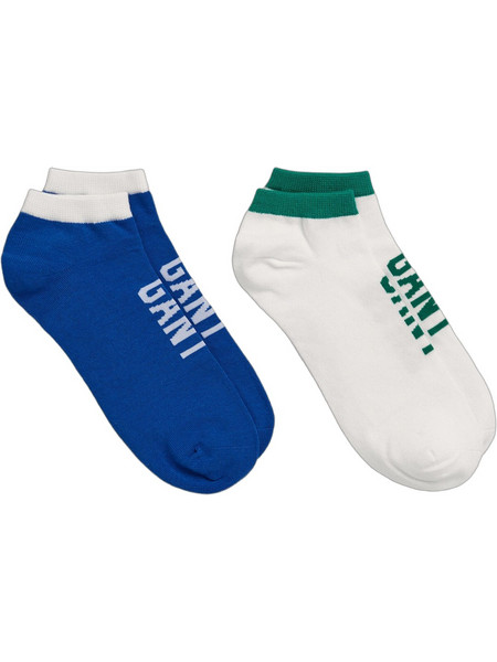 Gant Ανδρικές Κάλτσες Κοντές με Σχέδια Royal Blue Λευκές 2Pack 3G9960247-110