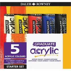 Daler-Rowney Graduate Σετ Ακρυλικά Χρώματα Ζωγραφικής 120ml 5τμχ