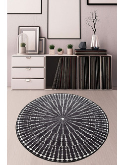 Conceptum Buio Χαλί Στρογγυλό 100cm Black-White