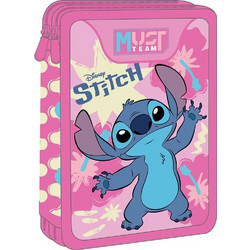 Must Disney Stitch Κασετίνα Γεμάτη με 2 Θήκες Ροζ 565997