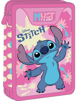 Must Disney Stitch Κασετίνα Γεμάτη με 2 Θήκες Ροζ 565997