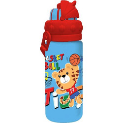 Must Basketball Παιδικό Παγούρι Πλαστικό BPA Free με Καλαμάκι Πολύχρωμο 430ml