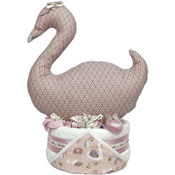 Τούρτα από Πάνες για Νεογέννητο Κορίτσι Swan Ροζ DC056