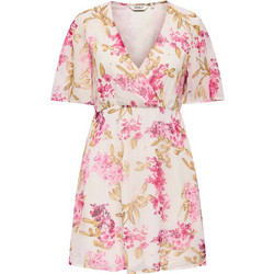 Only Mini Καλοκαιρινό Καθημερινό Φόρεμα Floral Κρουαζέ Εκρού 15372626