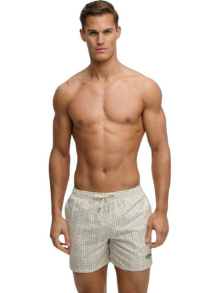 Superdry Ανδρικό Μαγιό Σορτς με Σχέδια Εκρού M3010262A-KQK