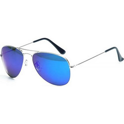 El Greco GR.009075 Ανδρικά Γυαλιά Ηλίου Aviator Μεταλλικά Ασημί με Μπλε Φακό