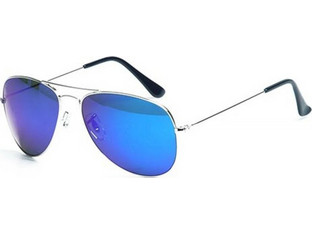 El Greco GR.009075 Ανδρικά Γυαλιά Ηλίου Aviator Μεταλλικά Ασημί με Μπλε Φακό