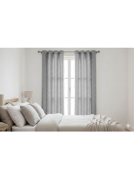 Chios Hellas Κουρτίνα με Τρουκς 140x260 Stripes 20-35260 Γκρι