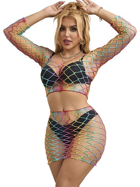 Subblime Sexy Two Piece Set Διχτυωτό Πολύχρωμο D-241393