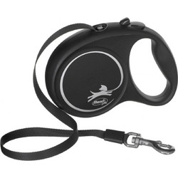 Flexi Black Design Πτυσσόμενο Λουρί Σκύλου έως 25kg 5m Μαύρο Λευκό