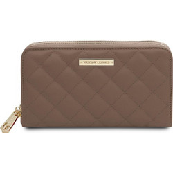 Tuscany Leather Ada Μεγάλο Δερμάτινο Γυναικείο Πορτοφόλι με Φερμουάρ Rusted TL142349-TAUPE