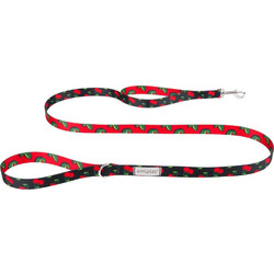Amiplay BeHappy Cherry Λουρί Σκύλου 1.5m x 15mm Μαύρο Κόκκινο