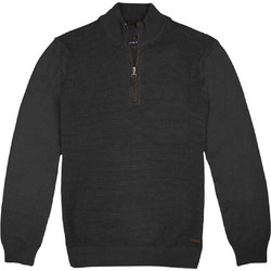 Double Ανδρικό Πουλόβερ με Φερμουάρ Μαύρο KNIT-58