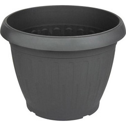 Miltoplast Φαιστός Γλάστρα Εξωτερικού Χώρου Στρογγυλή Πλαστική Ανθρακί 30x23cm