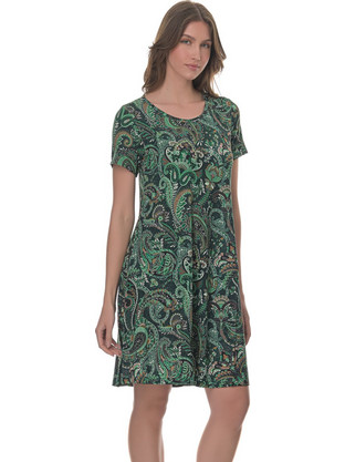 PNN Nightwear Mini Καλοκαιρινό Καθημερινό Φόρεμα Μεταξωτό Κυπαρισσί 0263-3010-1