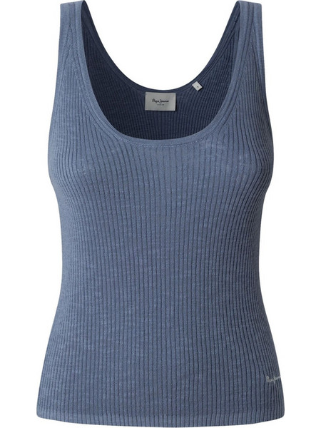 Pepe Jeans Otin Γυναικείο Καλοκαιρινό Top Ριπ Μπλε PL702280-563