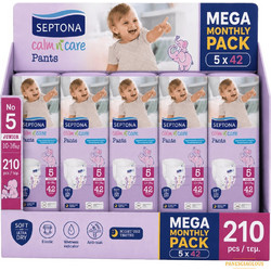 Septona Junior Pants Monthly Pack Πάνες Βρακάκι No5 10-16kg 210τμχ