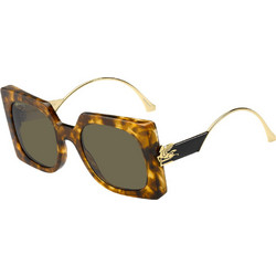 Etro 0026S EPZ Γυναικεία Γυαλιά Ηλίου Τετράγωνα Χρυσό Ταρταρούγα με Καφέ Φακό