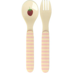 Rice Κουτάλι + Πιρούνι ABC Pink 2τμχ