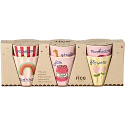 Rice Εκπαιδευτικά Ποτηράκια ABC Print Pink 160ml